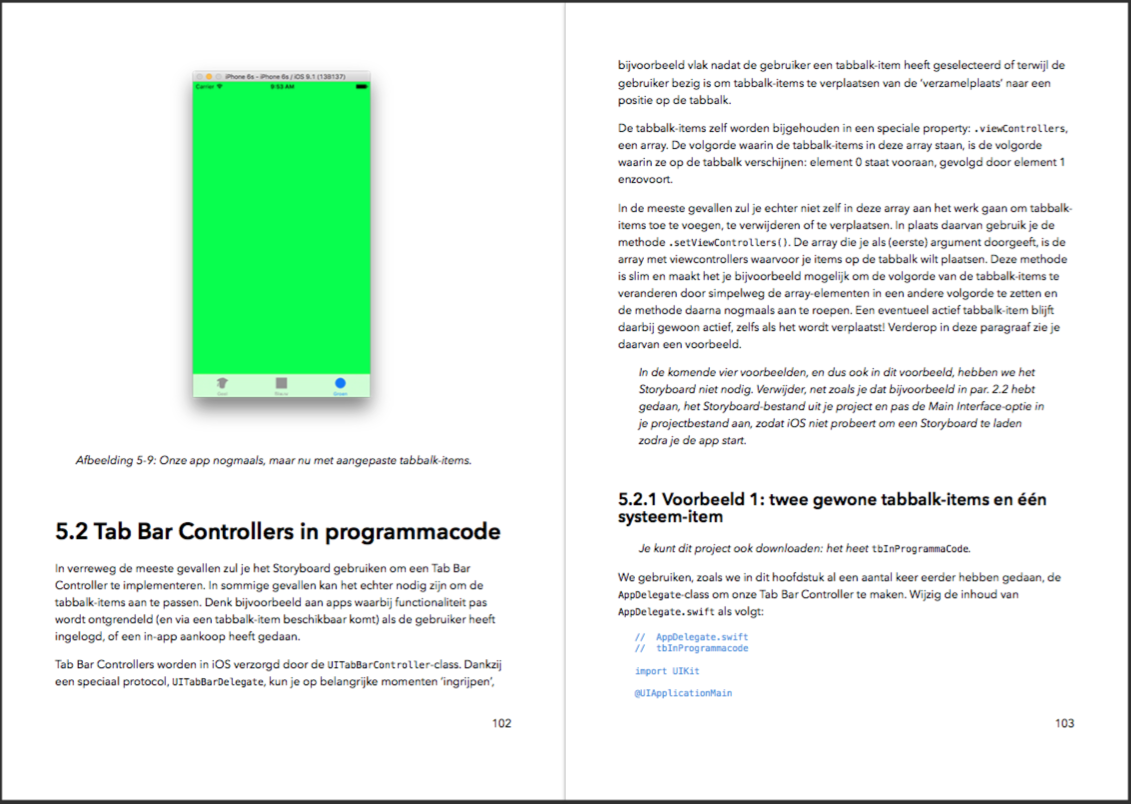 Apps bouwen met Swift eBook: UIKit, viewcontrollers en segues voorbeeld 2